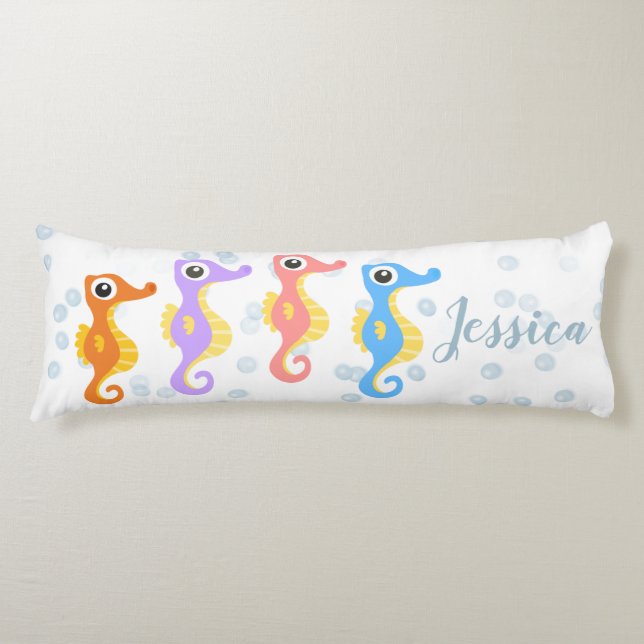 Cute Little Seahorses  Body Pillow (Front)
