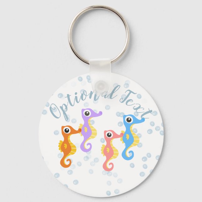 Cute Little Seahorses Keychain (Front)