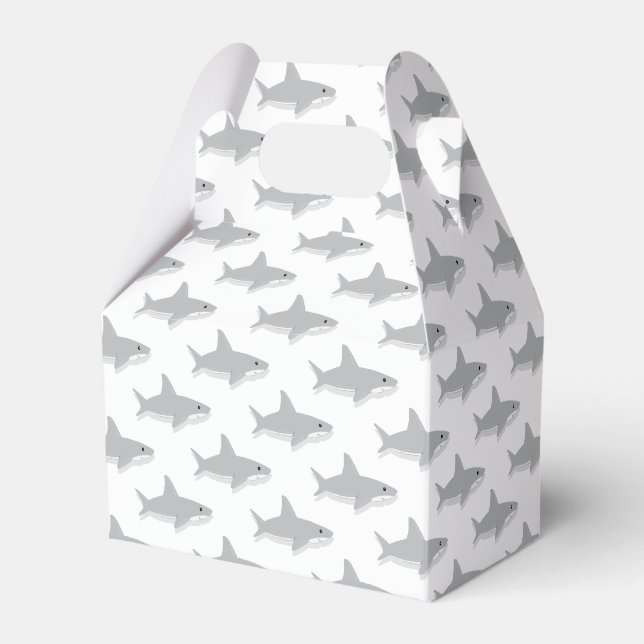 Cute Little Shark Cartoon Favor Box (Front Side)