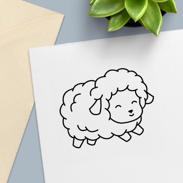 Cute Little Sheep Ewe Color Me Self-inking Stamp (Creator Uploaded)