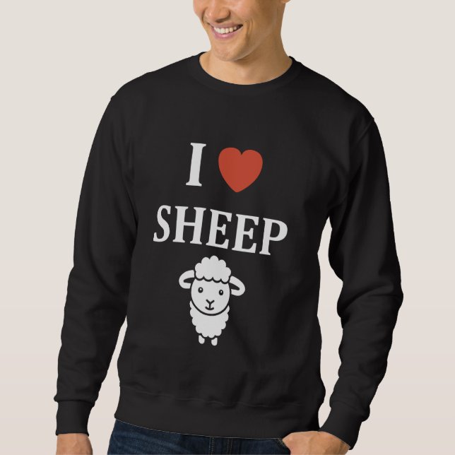 Cute Little Sheep quote simple animals i love Shee Sweatshirt (Front)