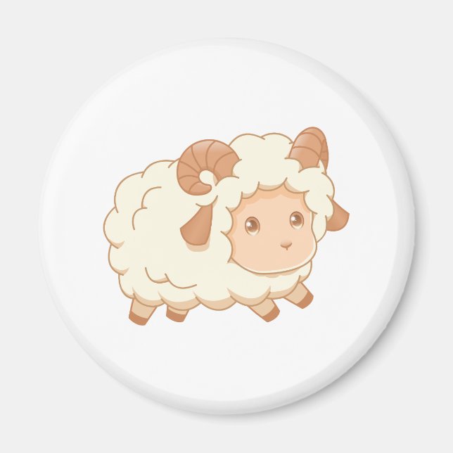 Cute Little Sheep Ram Magnet (Front)