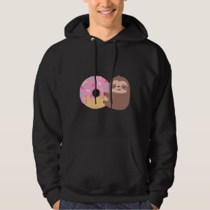 Cute Little Sloth Hugging A Doughnut Hoodie