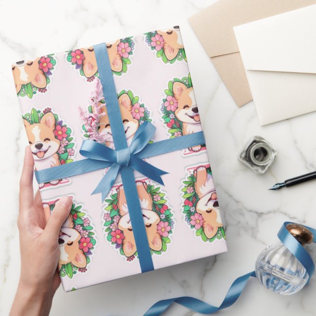 Cute Little Small Puppy Dog Pencil Art  Wrapping Paper (Gifting)