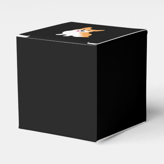 Cute Little Smiling Corgi Puppy Favor Box (Front Side)