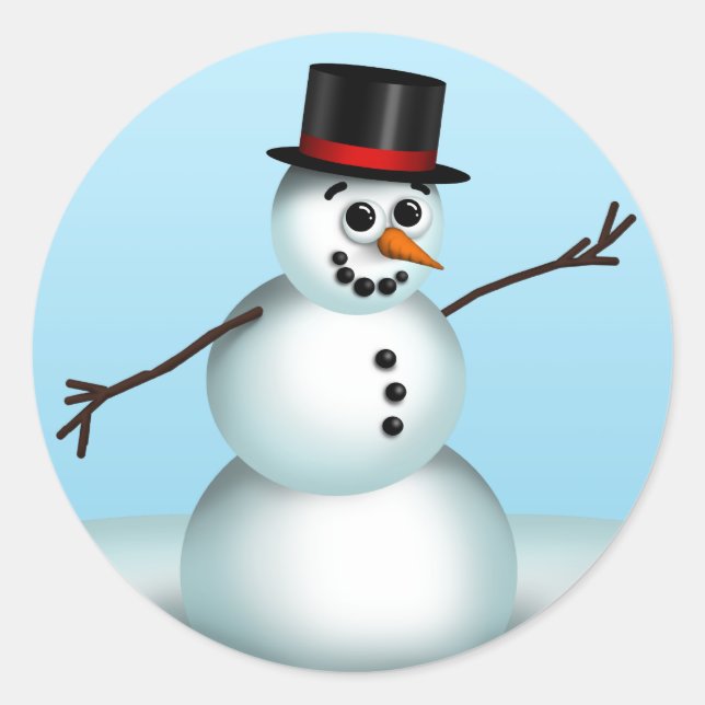Cute Little Snowman autocollants hiver (Devant)
