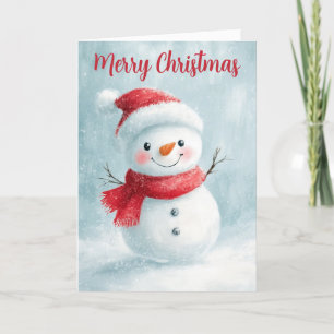 Cute Little Snowman Christmas Card
