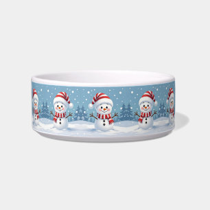 Cute little snowman with scarf & hat bowl