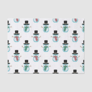 Cute Little Snowmen Holiday Art Tissue Paper