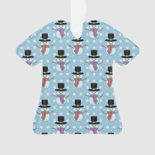 Cute Little Snowmen Pattern Ornament