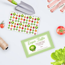 Cute Little Sprout Baby Shower Diaper Raffle Card