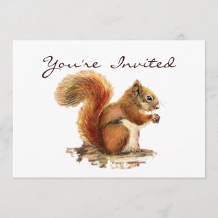 Cute Little Squirrel Animal Invitation Anniversair