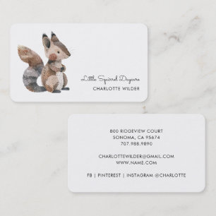 Cute Little Squirrel Daycare Business Card