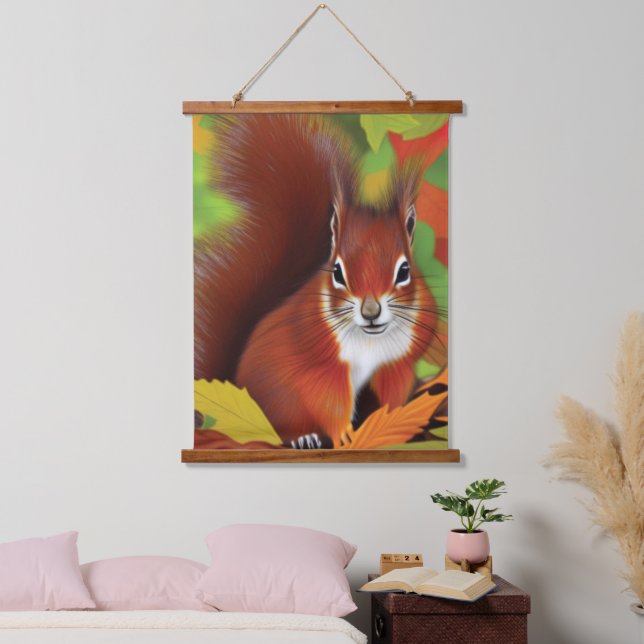 Cute Little Squirrel Wall Tapestry (Bedroom)