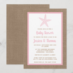 Cute Little Starfish Baby Shower Any Colour Invitation