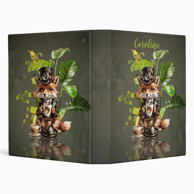 Cute little steampunk fox binder (Background)