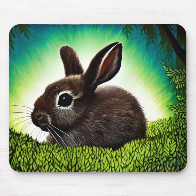 Cute Little Storybook Bunny Mouse Pad (Front)