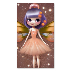 Cute Little Stunning Rendition Glitter Texture Sil Magnetic Business Card