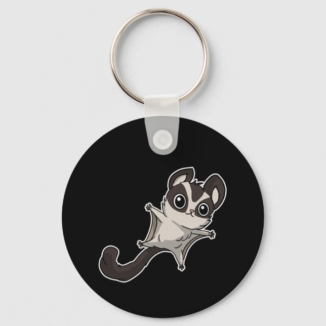 Cute Little Sugar Glider Animal Gift Keychain (Front)