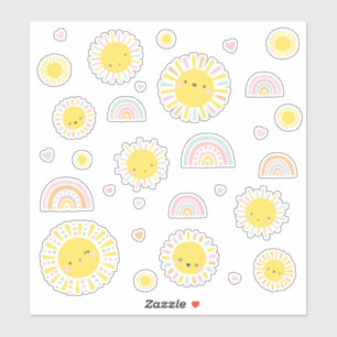 Cute little suns, rainbows and hearts