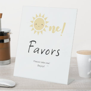 Cute Little Sunshine 1st Birthday Favors Pedestal Sign