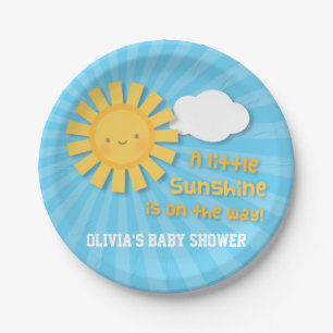 Cute Little Sunshine Baby Shower Supplies Paper Plate