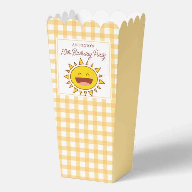 Cute Little Sunshine Birthday Thank You For Coming Favor Box (Front)