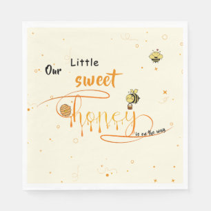 Cute Little Sweet Dripping Honey Baby Shower Napkin