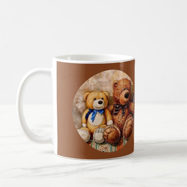 Cute Little Teddy Bears Coffee Mug (Left)
