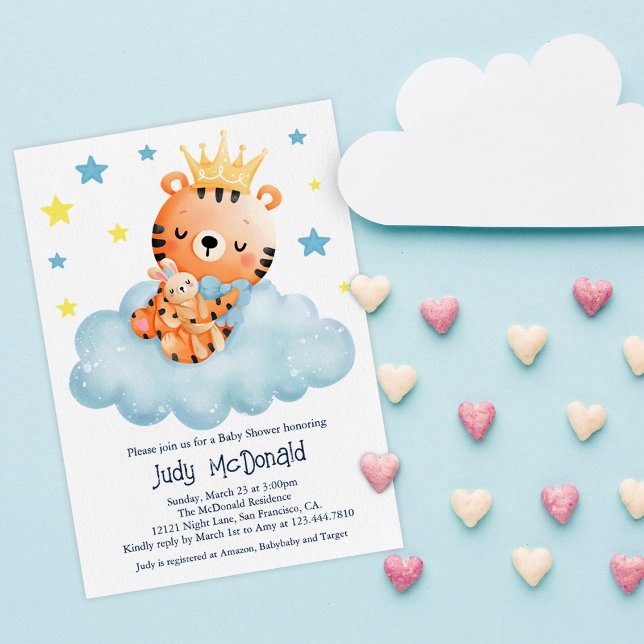 Cute Little Tiger Baby Shower  Invitation (Creator Uploaded)