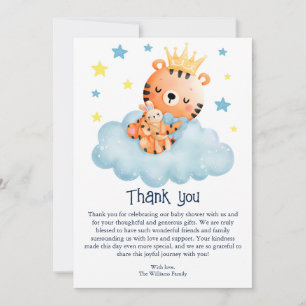 Cute Little Tiger Baby Shower Thank You Card
