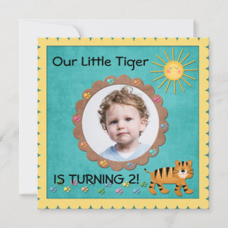 Cute Little Tiger Birthday Party Invitation