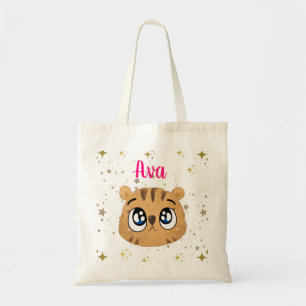 Cute little tiger gold start tote bag