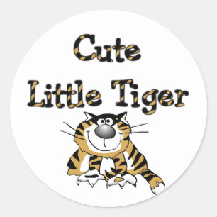 Cute Little Tiger Tshirts and Gifts Classic Round Sticker