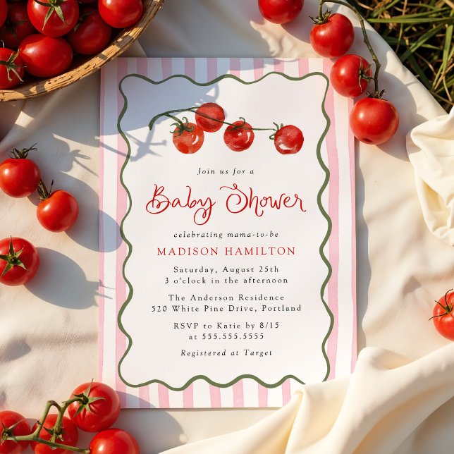 Cute Little Tomato Baby Shower Invitation (Creator Uploaded)