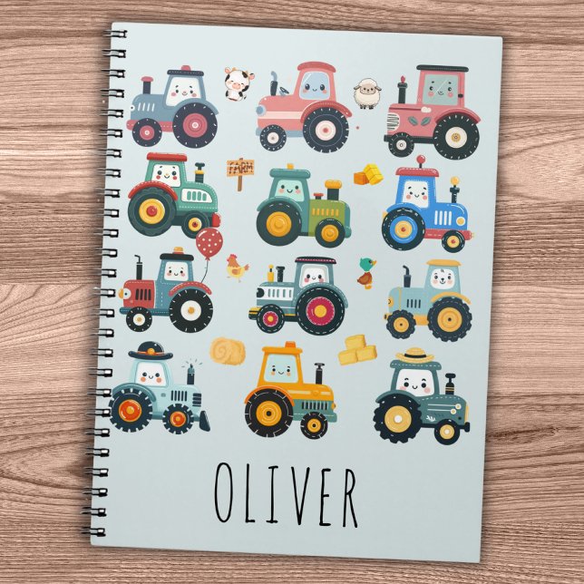 Cute Little Tractors in a Farm Notebook (Creator Uploaded)
