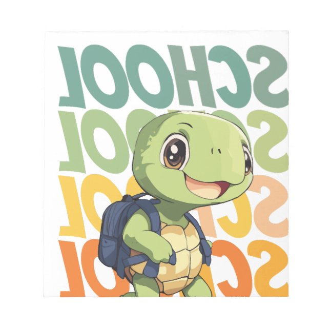 cute little turtle gift idea for back to school notepad (Front)