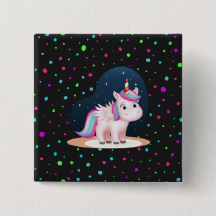 Cute Little Unicorn 2 Inch Square Button