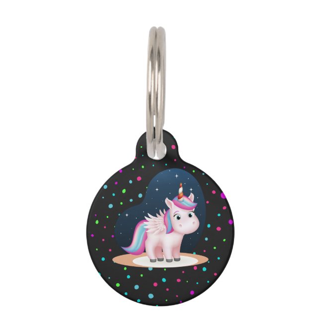 Cute Little Unicorn Pet Tag (Front)