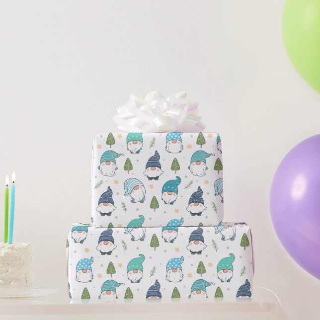 Cute Little Vintage Nordic Gnomes  Wrapping Paper (Party Gifts)