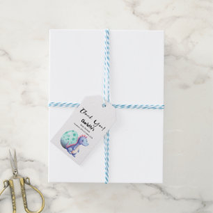 Cute Little Watercolor Dinosaur Baby Shower Gift Tags