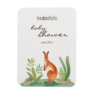 Cute Little Watercolor Kangaroo Baby Shower favor Magnet
