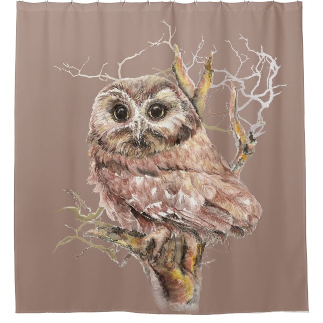 Cute Little Watercolor Owl Bird Nature art (Front)