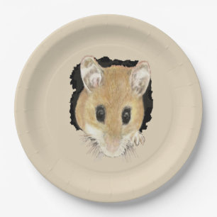 Cute Little Watercolor Pet Pocket Mouse Animal Art Paper Plate