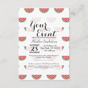 Cute Little Watermelon Pattern Invitation