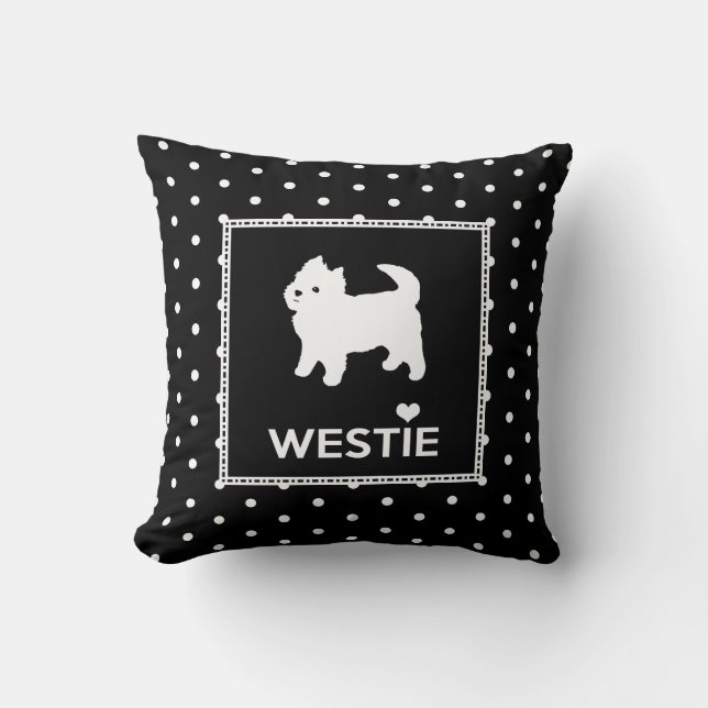 Cute Little Westie - West Highland White Terrier Throw Pillow (Front)