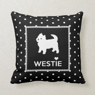 Cute Little Westie - West Highland White Terrier Throw Pillow