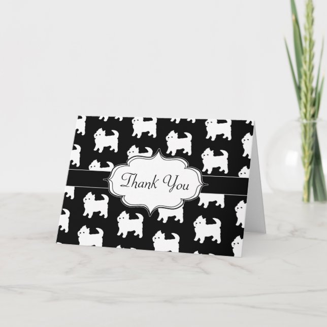 Cute Little Westie - West Highland White Terriers Thank You Card (Front)