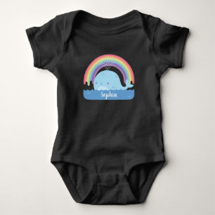 Cute Little Whale and Rainbow Personalized Baby Bodysuit