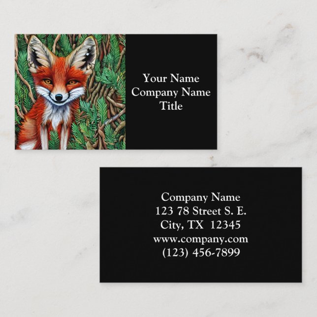 Cute Little wilderness Fox Business Card (Front/Back)